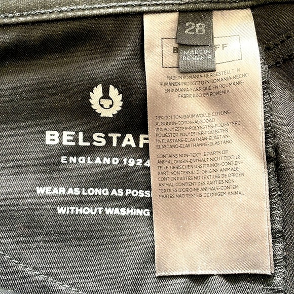 Belstaff Black Moto Style Waxed Cotton Jeans - Picture 11 of 12